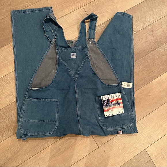 LIBERTY MENS BIB OVERALLS WASHED DENIM 48 X 30 ZIPPER FLY NEW - Picture 5 of 7